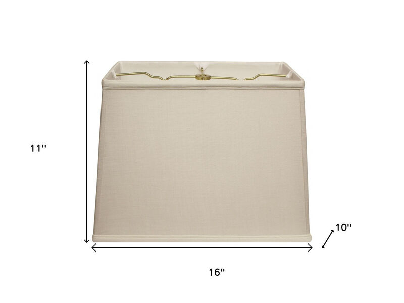 HomeRoots 16" Off White Throwback Rectangle Linen Lampshade image number 3
