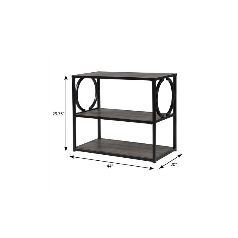 HomeRoots 44" Gray and Black Wood Pedestal image number 4