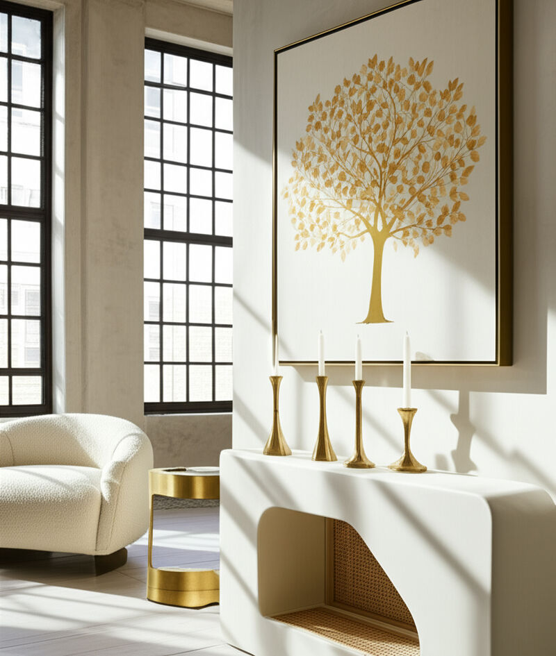 Etched Taper Candle Holder