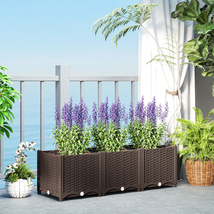 Hivvago 4 x 1 ft Outdoor Planter Box for Vegetables and Herbs