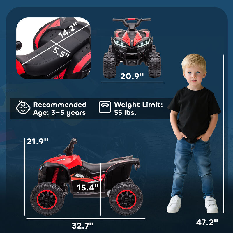 BreeBe Kids Battery Powered ATV Quad with Forward and Reverse image number 2