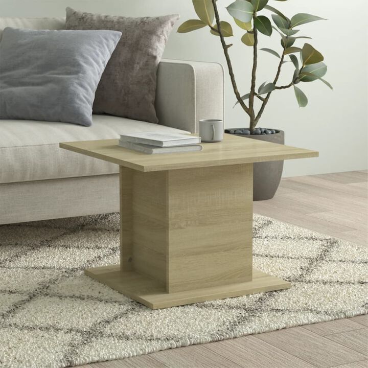 vidaXL Coffee Table Sonoma Oak 21.9"x21.9"x15.7" Engineered Wood