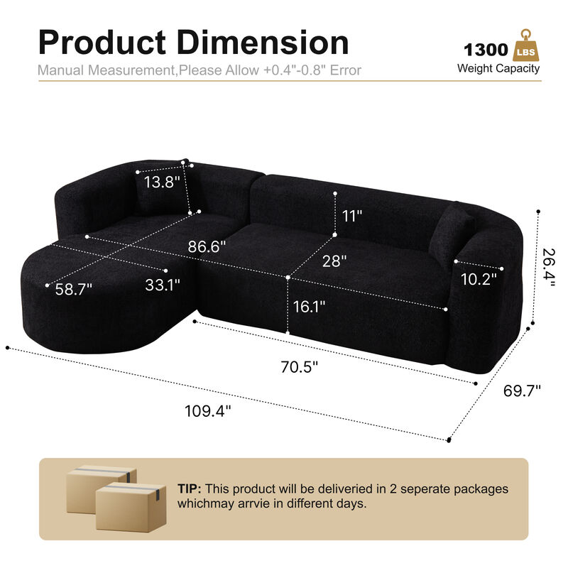 Cetram  L-Shaped Modular Sectional Sofa image number 7