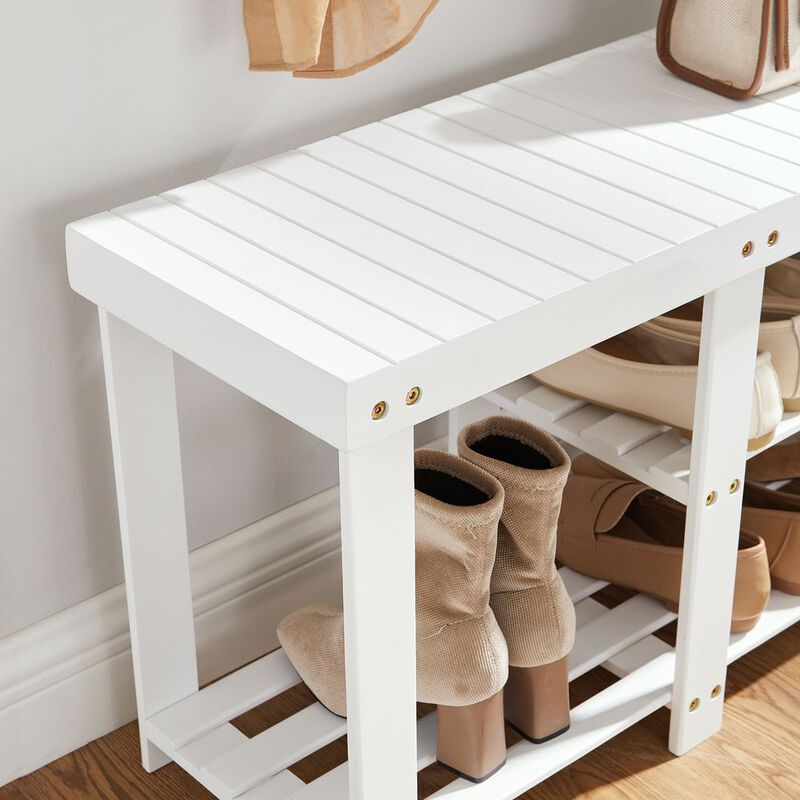 Hivvago Bamboo Shoe Bench for Boots