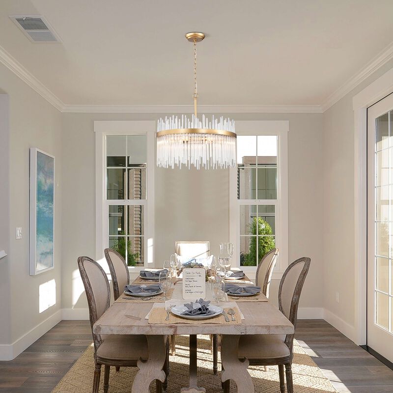 Elisa 5-light Shiny Bronze Chandelier with Clear Glass Bars image number 5