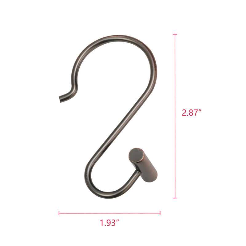 12-Piece Resistant Metal Shower Curtain Hooks with T-Bar End image number 9