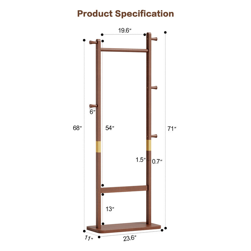 GOODSILO Freestanding Solid Wood Coat Rack Durable Garment Storage Hanger Easy to Assemble for Entryway Bedroom Living Room Holds Coats Hats Scarves and Bags image number 2