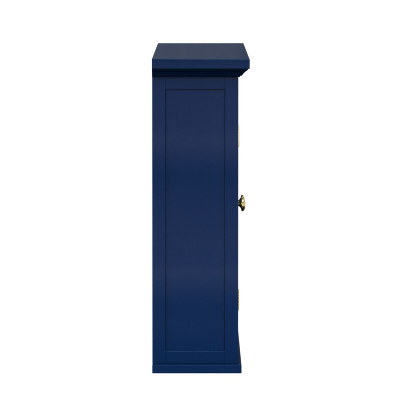 Teamson Home Glancy Removable Two-Door Wall Cabinet with Faux Louvered Doors, Navy image number 3