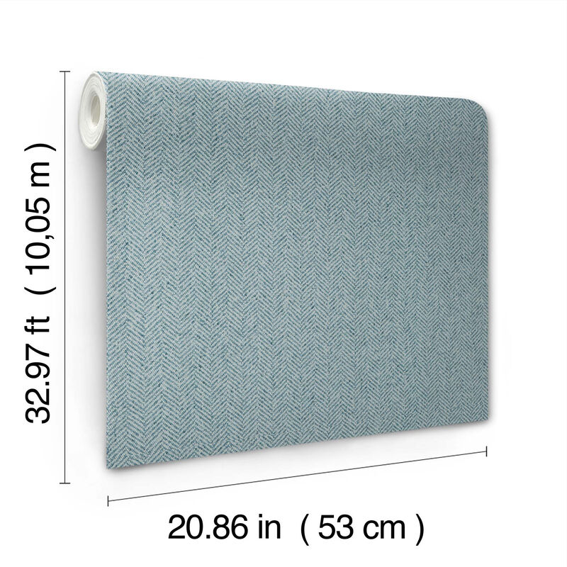 Tailored Chevron Sky Blue Wallpaper (Set of 2) image number 3