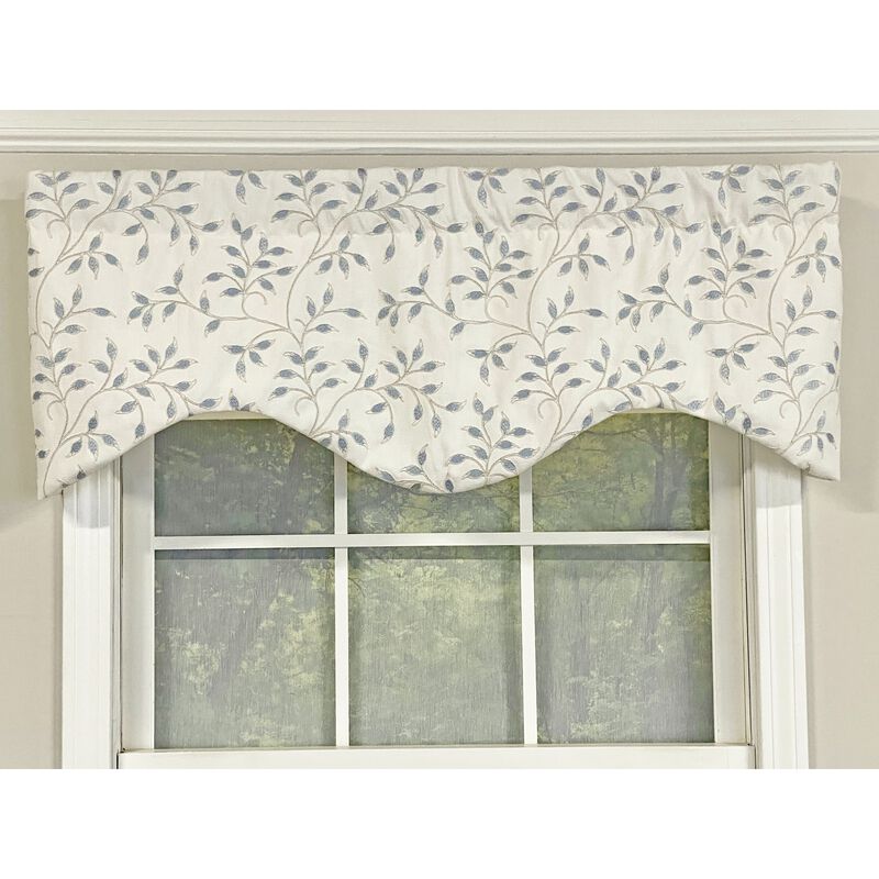 Page Turner Cornice Valance Topaz 3in Rod pocket 50in x 17in Blue by RLF Home
