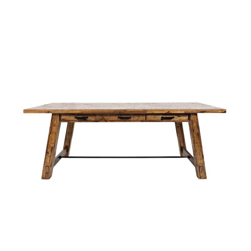 Jofran Cannon Valley Distressed Industrial 82 Trestle Dining Table