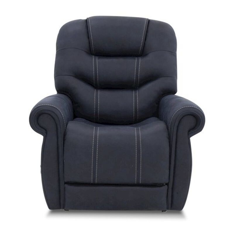 Blue Power Recliner with Adjustable Headrest, Lumbar Support, and Heat image number 0