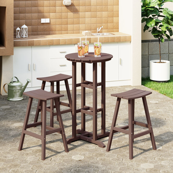 WestinTrends Outdoor Patio Bar Height Table and Bar Stool 3-Piece Dining Set