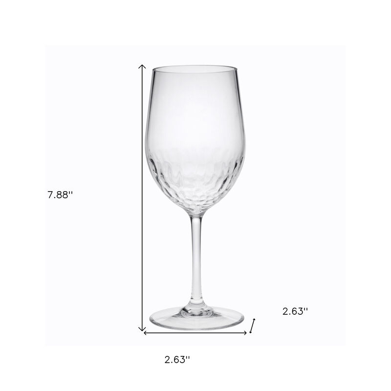 HomeRoots Set of Four Clear Tritan Plastic Stemmed All Purpose Wine Glass image number 3
