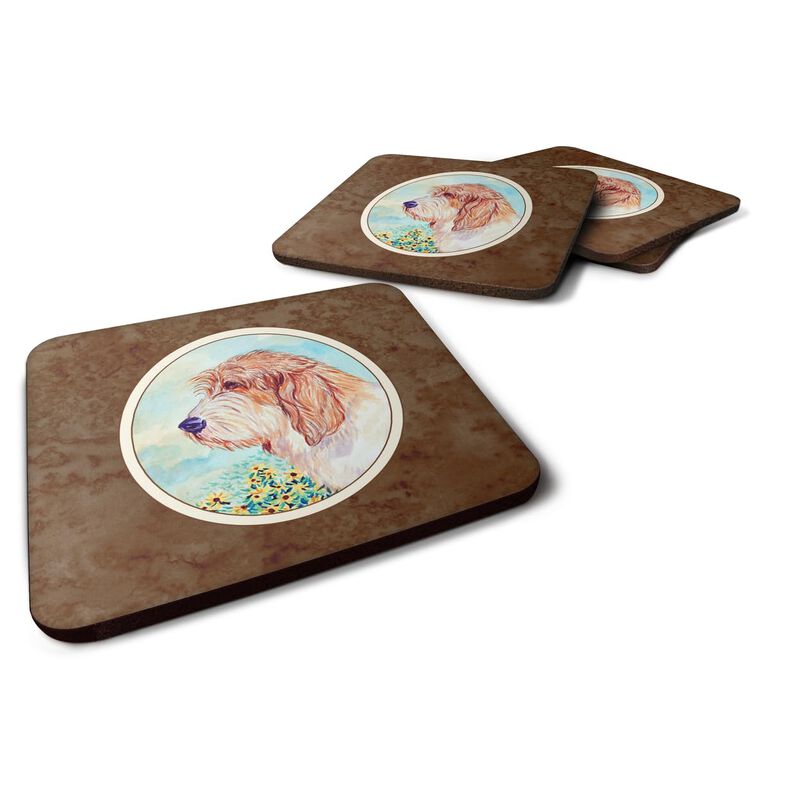 Caroline's Treasures 7229FC Petit Basset Griffon Vendeen PBGV Foam Coasters (Set of 4), 3.5, Multicolor image number 0