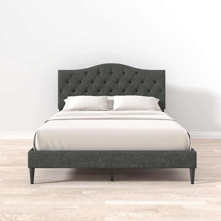 Rize Home Upholstered Complete Bed Queen Gray