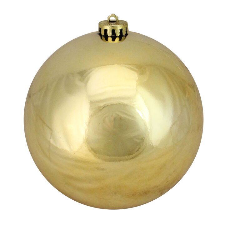 Shiny Vegas Gold Shatterproof Christmas Ball Ornament 6" (150mm)