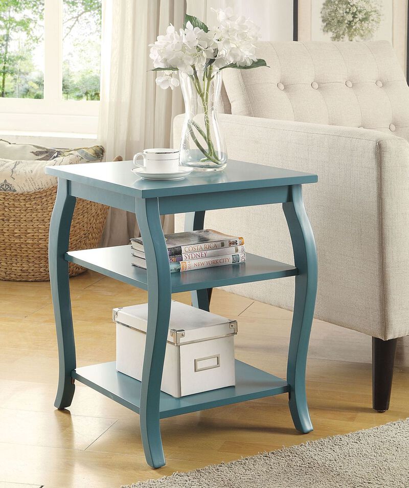 Decorative Side Table &ndash; Square Accent Table with Bow Legs and Pop of Color image number 3