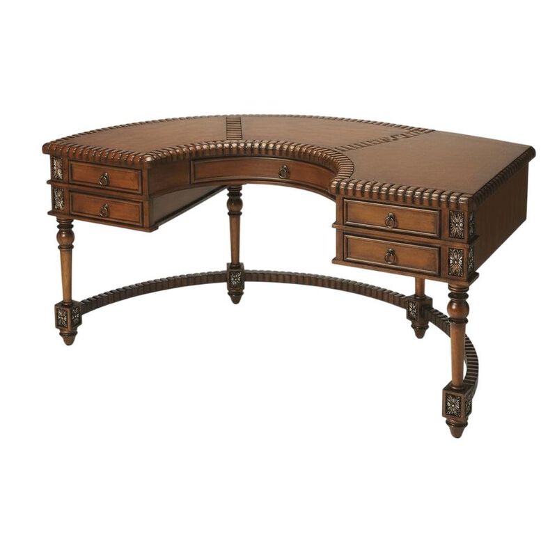 Starlight Canyon Home Dark Brown Office Desk With Multiple Drawers And Distressed Finish image number 0