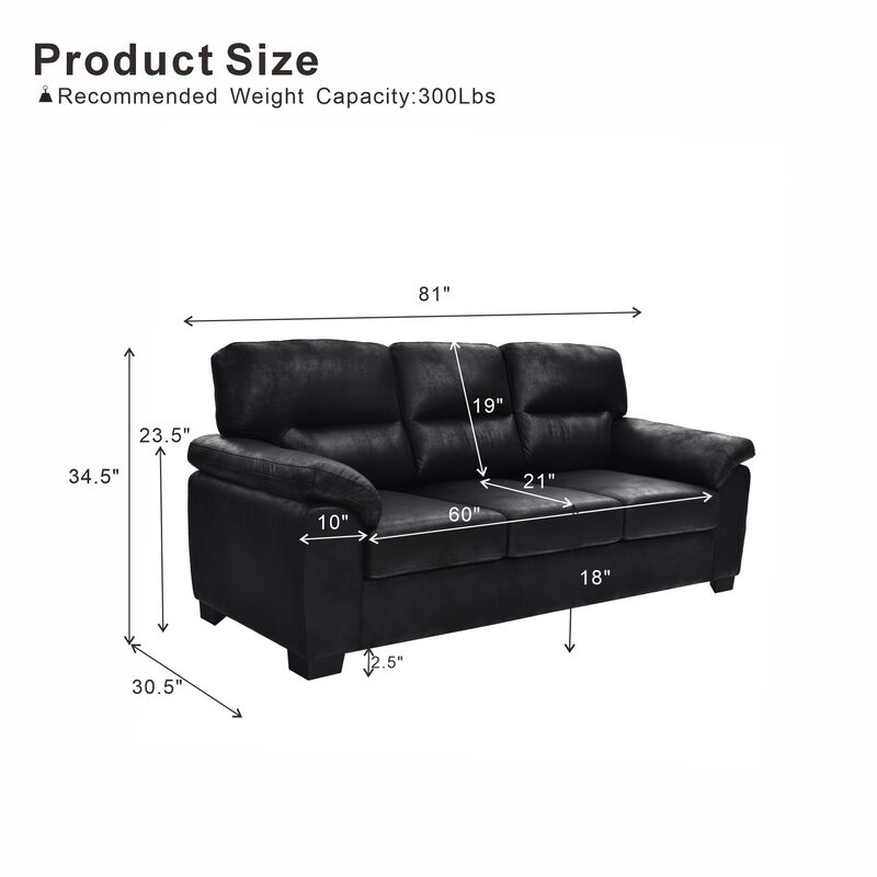 Domord Modern 81" Foil Fabric Sofa image number 4