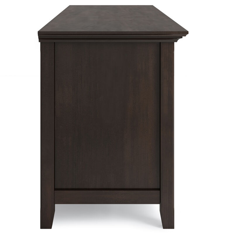 Amherst 72 inch Wide Solid Wood Transitional TV Stand in Brunette Brown