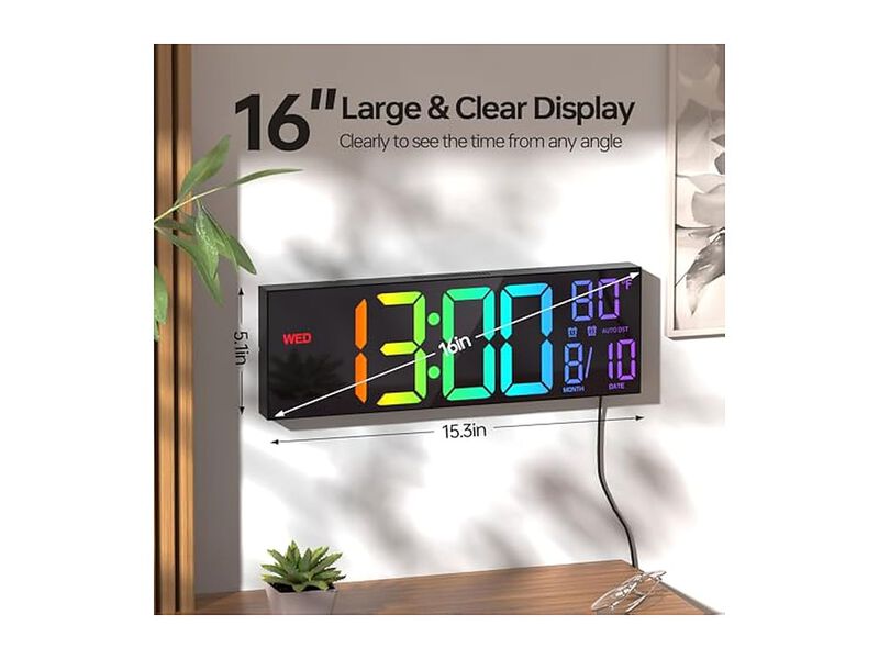 Digital Mount Count Down Timer Alarm Wall Clock 1 Inch Living Room Decor image number 1