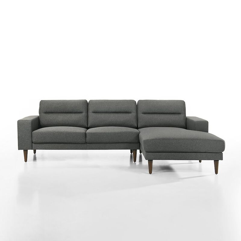New Classic Furniture Vale 2-piece Polyester Fabric Chaise Sectional, Gray