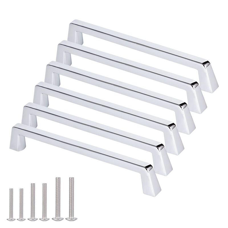 AOKENBAO 6 Pack 6 inch (Bright Chrome, 4 inch)