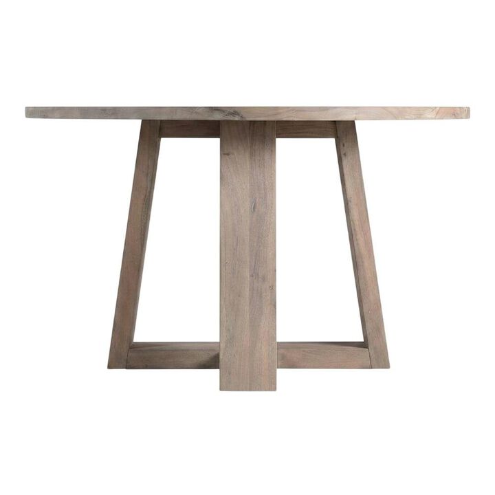 Starlight Canyon Home Solid Acacia Round Dining Table, Scandinavian Kitchen Table for Dining Room,Gray