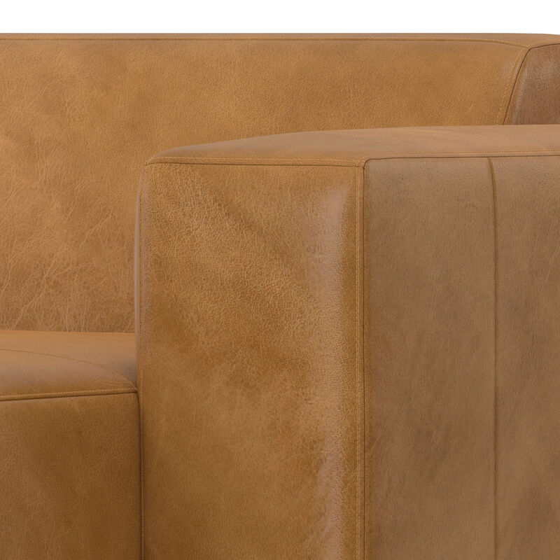 Rex Right-Facing Modular Sectional Sofa in Genuine Leather