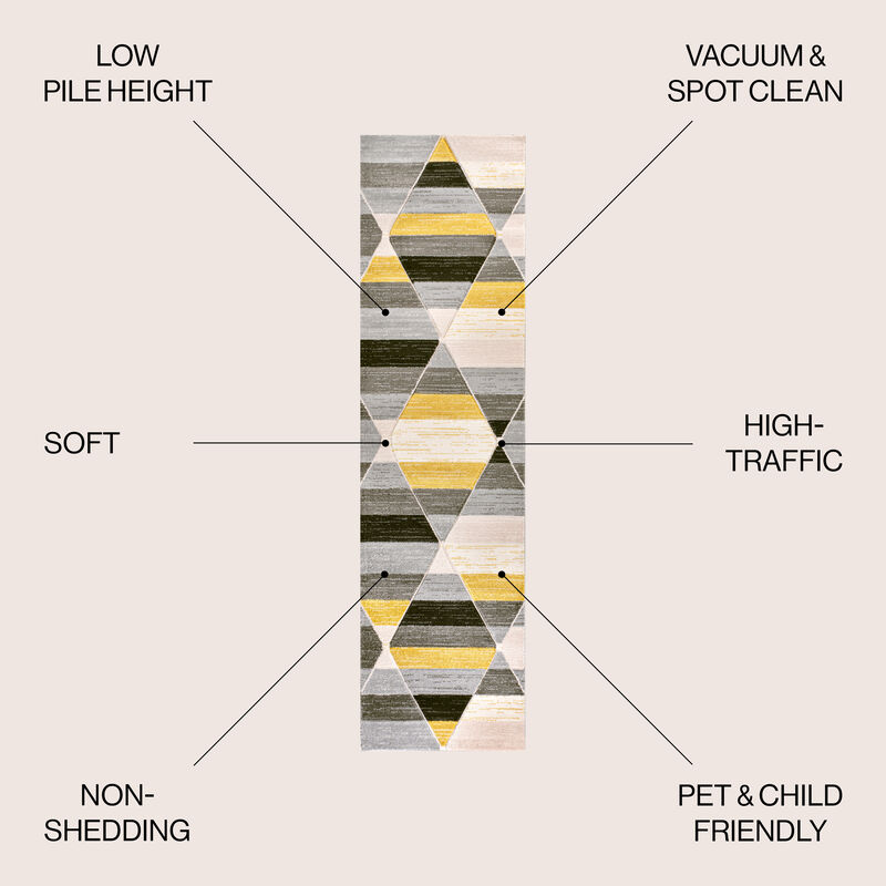Kehoe Retro Diamonds Geometric Area Rug