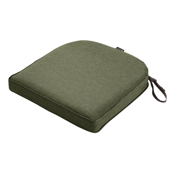 Classic Accessories Montlake Water-Resistant 18 x 18 x 2-Inch Contoured Patio Dining Seat Cushion, Heather Fern (Green)