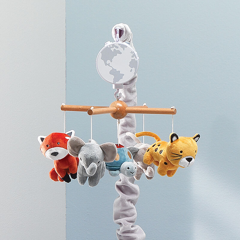 Lambs & Ivy Wild Life Musical Baby Nursery Crib Mobile - Protect the Animals