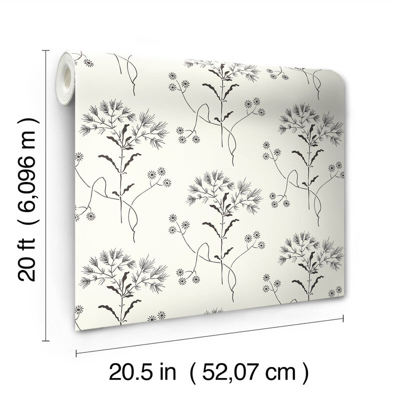 Magnolia Home Wildflower Black & White Peel & Stick Wallpaper (Double Roll) image number 6