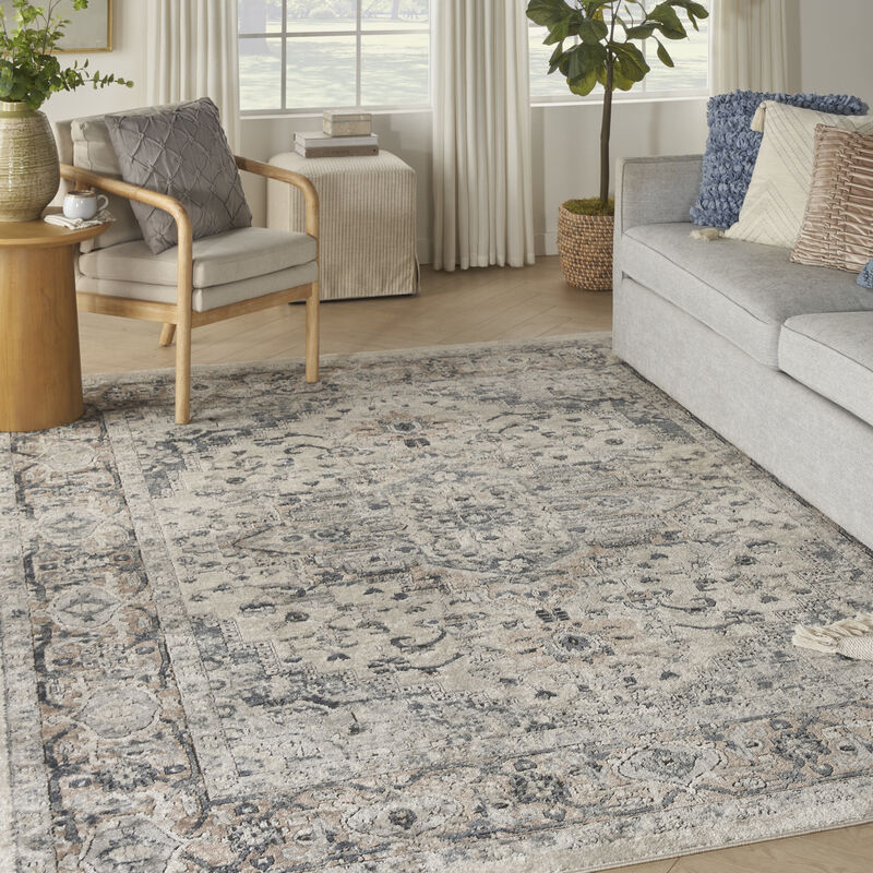 Quarry QUA05 Ivory/Gray 6' x 9' Oval Rug image number 1