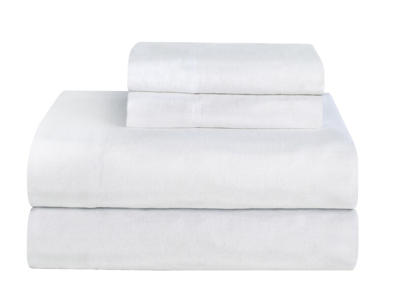 Pointehaven Ultra Soft 100% Cotton Solid 170 GSM Flannel 4 pc Sheet Set