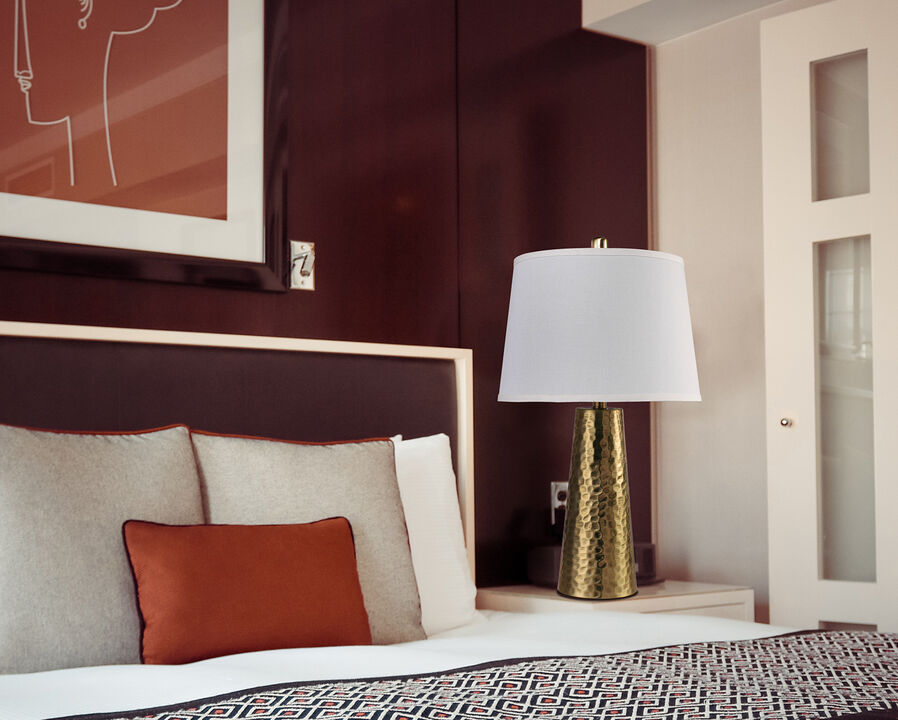 Streamdale 25"H A.B. Leaf Hammered Table Lamp (1 Piece)