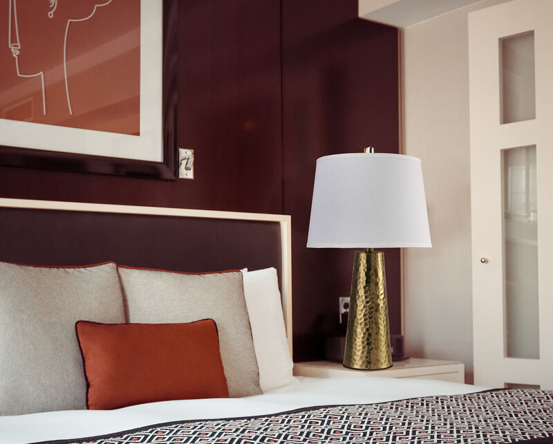 Streamdale 25"H A.B. Leaf Hammered Table Lamp (1 Piece)