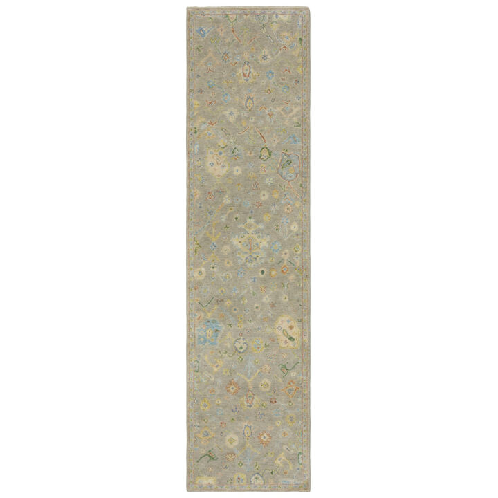 HomeRoots Wool Oriental Hand Knotted Area Rug With Fringe