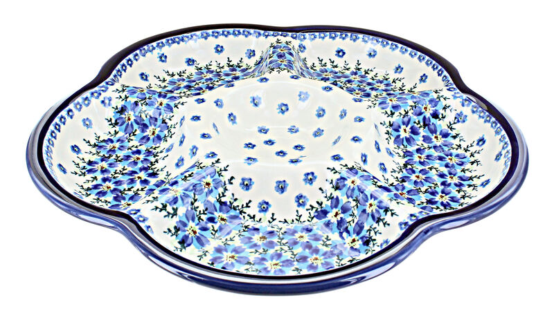 Blue Rose Polish Pottery Kalina Chip & Dip Tray