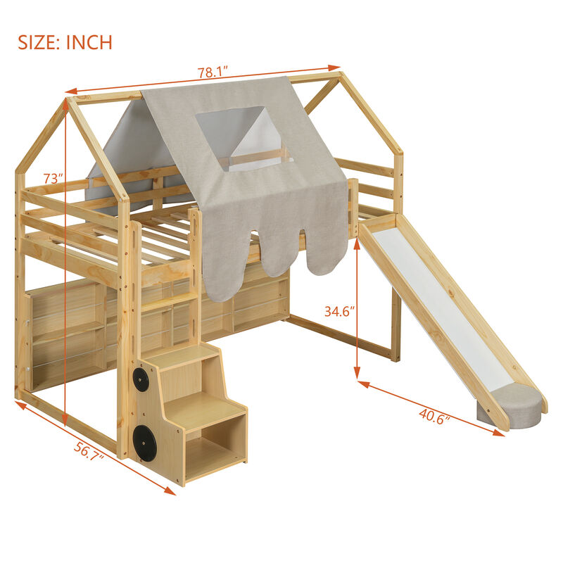 Wadnek Loft Bed House-shaped Frame image number 9