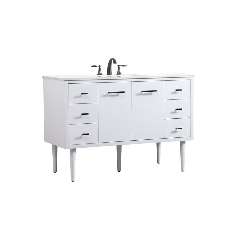 Elegant Kitchen and Bath 48 inch Single bathroom vanity in white