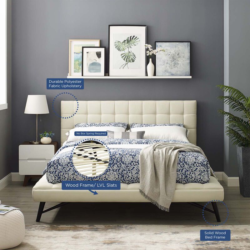 Modway - Julia Queen Biscuit Tufted Upholstered Fabric Platform Bed image number 5