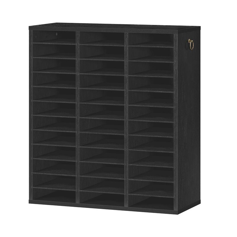 Wooden Mail Sorter Organizer with 36 Compartments and Adjustable Shelves image number 0
