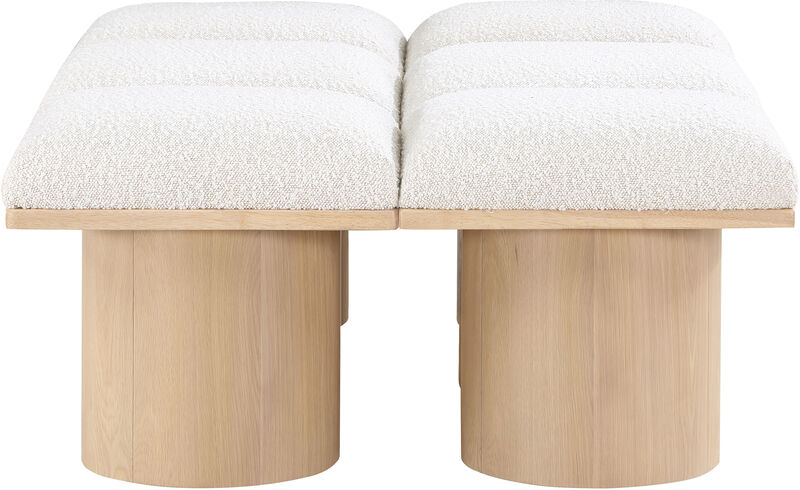 Meridian Furniture Pavilion Cream Boucle Fabric Bench