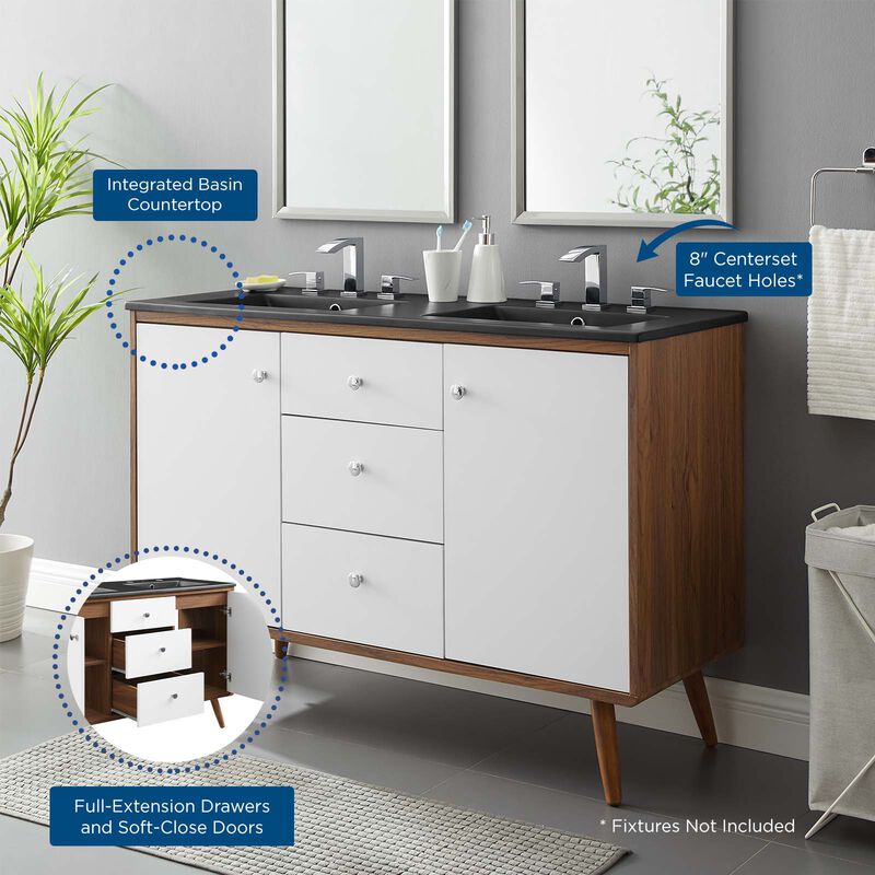 Transmit 48" Double Sink Bathroom Vanity image number 7