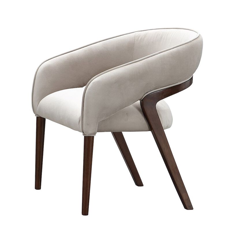 Michael Amini Houston Vanity Chair - Porcini/Walnut