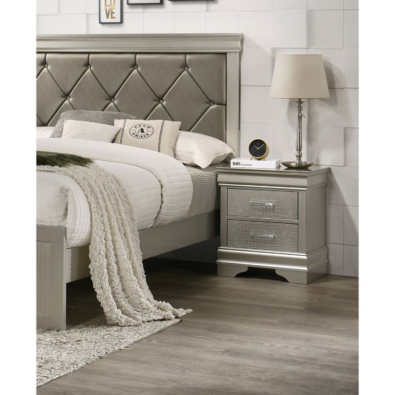 Streamdale Champagne Diamond-Tuft Nightstand image number 1
