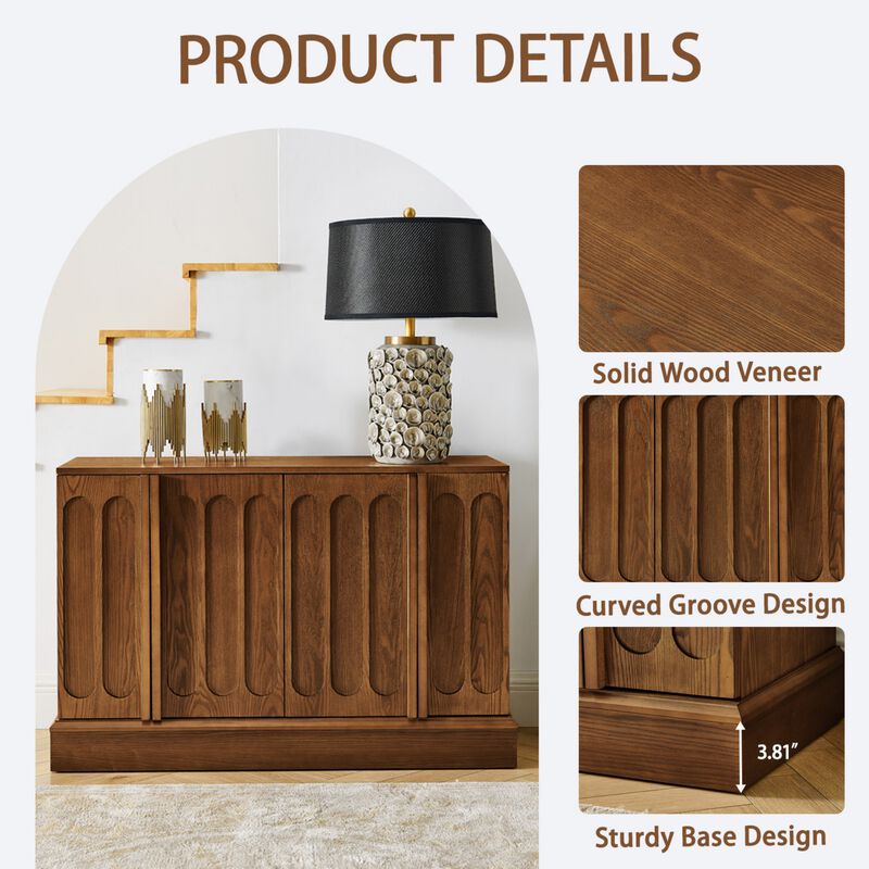 Fokink Mid Century Modern Fluted Sideboard Cabinet image number 2
