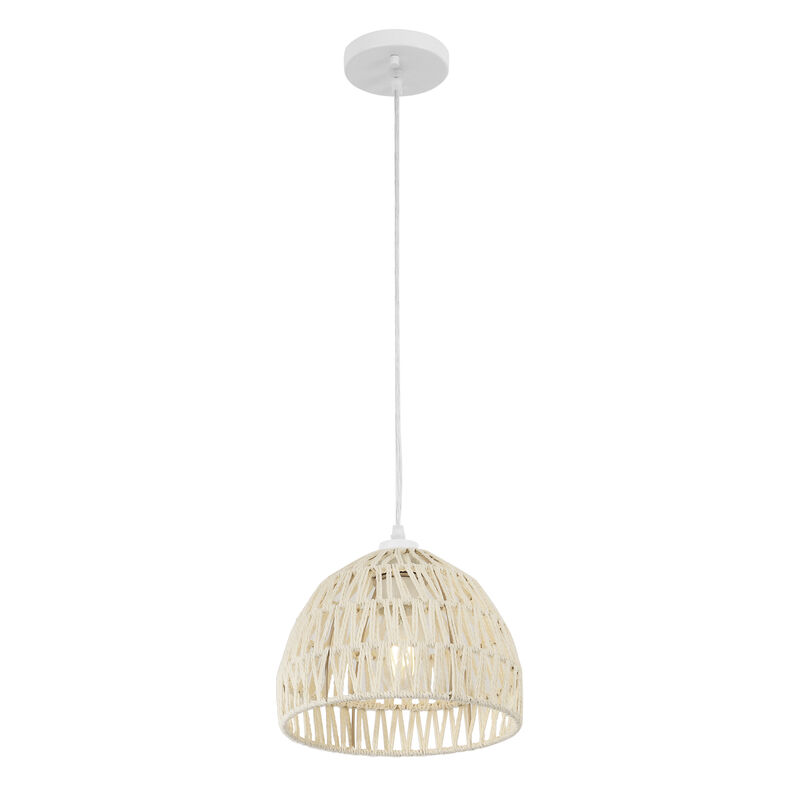Campana Bohemian Modern Woven Rattaniron LED Pendant